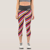 モノグラムガーリーおもしろいストライプハモダンロウィン カプリレギンス (正面)