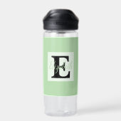 モノグラムガーリーと名前ピンク紫の荷物 ウォーターボトル (背面)