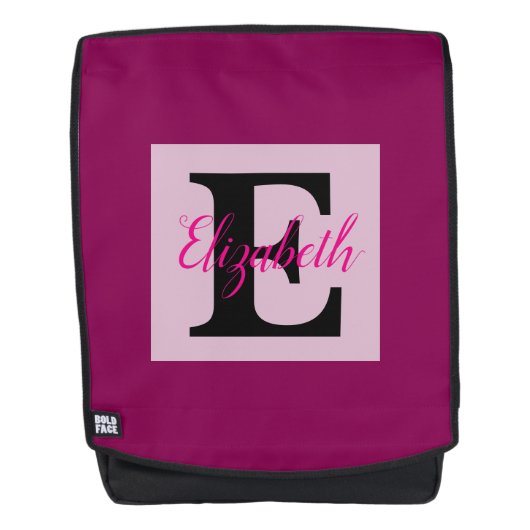 モノグラムガーリーと名前ピンク紫の荷物 バックパック (正面)