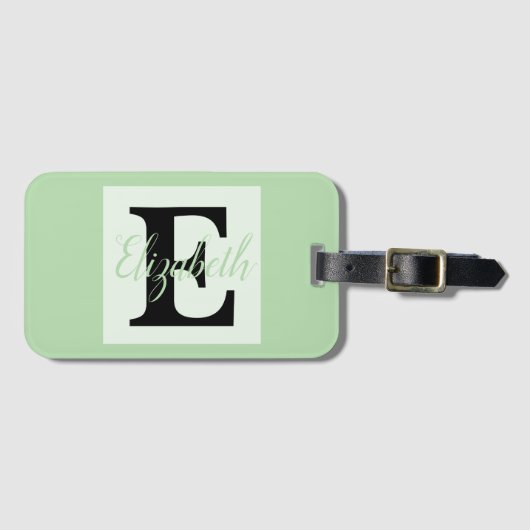 モノグラムガーリーと名前ピンク紫の荷物 ラゲッジタグ (正面横)