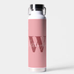 モノグラムガーリーと名前ピンク赤面レッド ウォーターボトル<br><div class="desc">モノグラムガーリーと名前ピンクの赤面赤い書カスタマイズ可能なモノグラムと名前は書、ピンクと赤面の色合いのモノグラムの上に。モノグラムは濃いピンク色の大きな文字で、名前は書非常にピンク色の手書き文字で淡い色のある。モノグラムと名前の文字の色だけでなく、モノグラムと名前のカスタマイズが可能で、それらを変更することができる。</div>