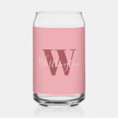 モノグラムガーリーと名前ピンク赤面レッド ガラス缶 (裏面)