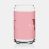 モノグラムガーリーと名前ピンク赤面レッド ガラス缶 (右)