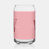 モノグラムガーリーと名前ピンク赤面レッド ガラス缶 (左)