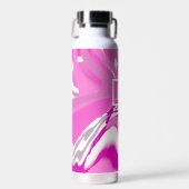 モノグラムガーリーシェードオブ明るい赤紫色ピンクアモダンート ウォーターボトル (正面)