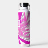 モノグラムガーリーシェードオブ明るい赤紫色ピンクアモダンート ウォーターボトル (背面)