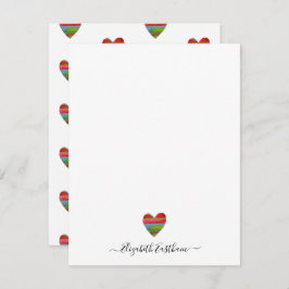 モノグラムガーリースクリプシンプルトハートノートカード ノートカード