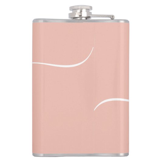 モノグラムガーリースクリプトカリグラフィコーラル赤面ピンク フラスク (裏面)