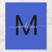 モノグラムガーリースクリプト ワインラベル (シングルラベル)