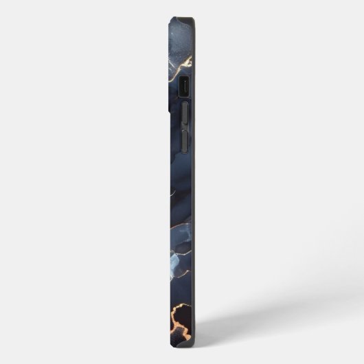 モノグラムガーリータイポグラフィ大理石アゲート抽象芸術 iPhoneケース (左側面)