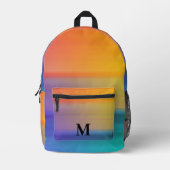 モノグラムガーリーデライトピンクレインボーストライプズカスタム プリントバックパック (正面)