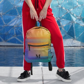 モノグラムガーリーデライトピンクレインボーストライプズカスタム プリントバックパック