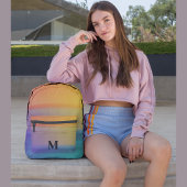 モノグラムガーリーデライトピンクレインボーストライプズカスタム プリントバックパック