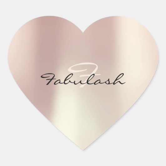 モノグラムガーリーハートグリッターバラ赤面16 ハートシール (正面)