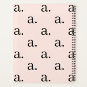 モノグラムガーリーパターン書道名赤面ピンク プランナー手帳 (裏面)