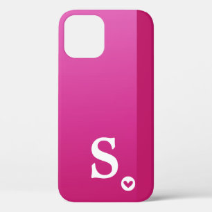 モノグラムガーリーパープルハートシンプルシッモダンクカス iPhone 12ケース