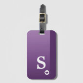 モノグラムガーリーパープルモダンハートシシンプルック ラゲッジタグ (正面縦)