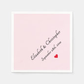 モノグラムガーリーピンクカラーウェディングパーティーカクテル スタンダードカクテルナプキン (正面)