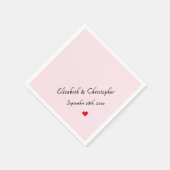 モノグラムガーリーピンクカラーウェディングパーティーカクテル スタンダードカクテルナプキン (角)