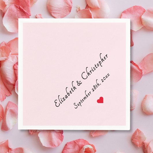 モノグラムガーリーピンクカラーウェディングパーティーカクテル スタンダードカクテルナプキン