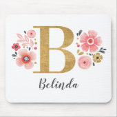 モノグラムガーリーピンクフローラ マウスパッド (正面)