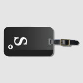 モノグラムガーリーブラックハートシンプルシッモダンク ラゲッジタグ (正面横)