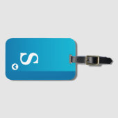 モノグラムガーリーブルーハートシンプルシッモダンク ラゲッジタグ (正面横)