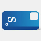 モノグラムガーリーブルーハートシンプルシッモダンク Case-Mate iPhoneケース (裏面 (横))