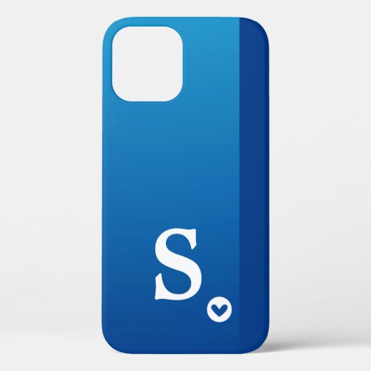 モノグラムガーリーブルーハートシンプルシッモダンク Case-Mate iPhoneケース (裏面)