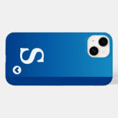 モノグラムガーリーブルーハートシンプルシッモダンク Case-Mate iPhoneケース (裏面 (横))