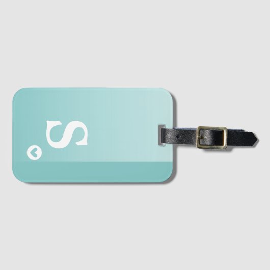 モノグラムガーリーミントグリーンシンプルハートシモダンック ラゲッジタグ (正面横)