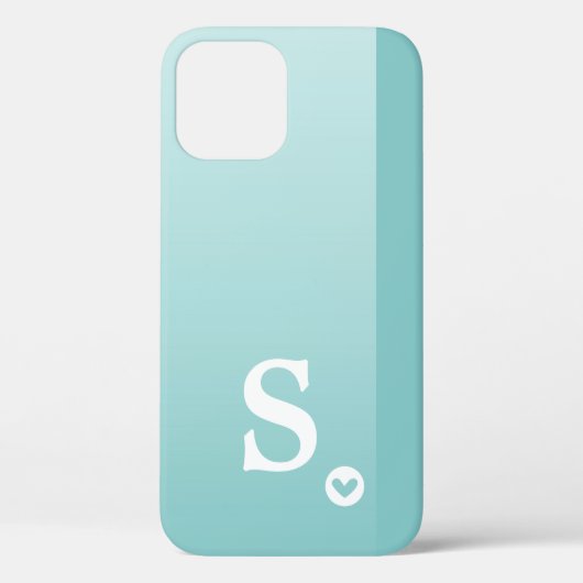 モノグラムガーリーミントグリーンシンプルハートシモダンック Case-Mate iPhoneケース (裏面)