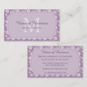 モノグラムガーリーライトパープルデイジー花名 名刺 (正面/裏面)