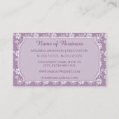 モノグラムガーリーライトパープルデイジー花名 名刺 (裏面)