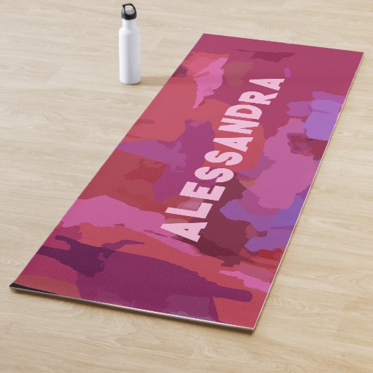 モノグラムガーリーレッドピンク抽象芸術パタモダンーン ヨガマット (インサイチュ)