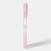 モノグラムガーリー名前をカスタムするピンクハート水色 Case-Mate iPhoneケース (裏面 / 右)