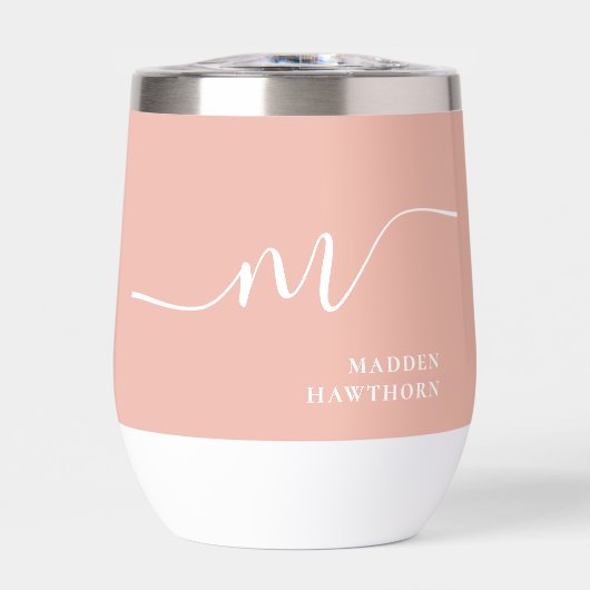 モノグラムガーリー書道コーラルピンクの花嫁メイド (正面)