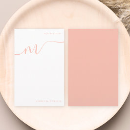 モノグラムガーリー書道コーラルピンクノート紙 便箋