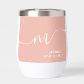 モノグラムガーリー書道サンゴ赤面ピンクブライド (背面)