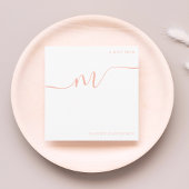 モノグラムガーリー書道珊瑚桃色文具 ノートカード