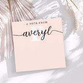 モノグラムガーリー書道赤面ピンク文房具 ノートカード