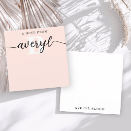 モノグラムガーリー書道赤面ピンク文房具 ノートカード