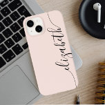 モノグラムガーリー書道赤面ピンク Case-Mate iPhone 14ケース<br><div class="desc">手書き入力フォントに名前を追加。</div>