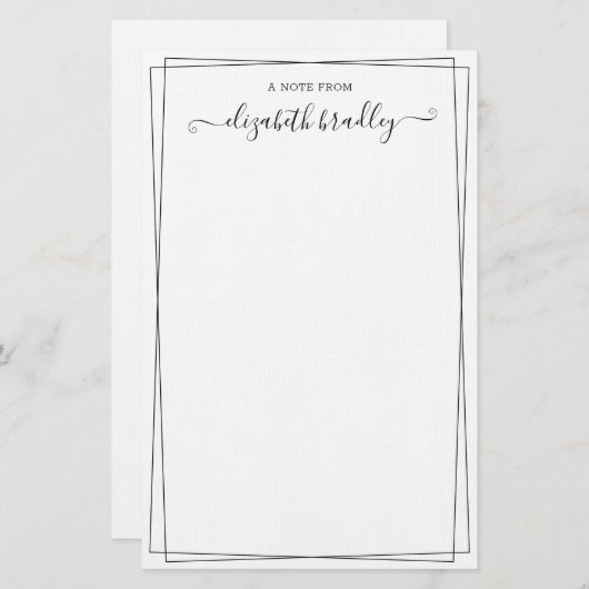 モノグラムガーリー署名スクリプトの作成 便箋 (正面/裏面)