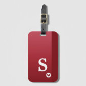 モノグラムガーリー赤いハートシンプルシッモダンク ラゲッジタグ (正面縦)