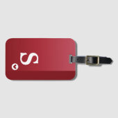 モノグラムガーリー赤いハートシンプルシッモダンク ラゲッジタグ (正面横)