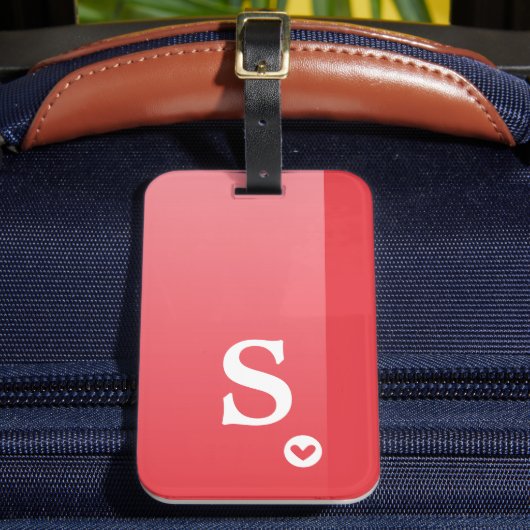 モノグラムガーリー赤いハートシンプルシッモダンク ラゲッジタグ (正面インサイチュ2)