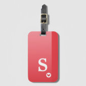 モノグラムガーリー赤いハートシンプルシッモダンク ラゲッジタグ (正面縦)