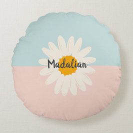 モノグラムガーリー2トーン色ブロックPink Blue ラウンドクッション