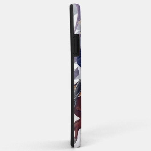 モノグラムガールと馬バイオレット抽象芸術でジャンプ Case-Mate iPhoneケース (裏面/右)